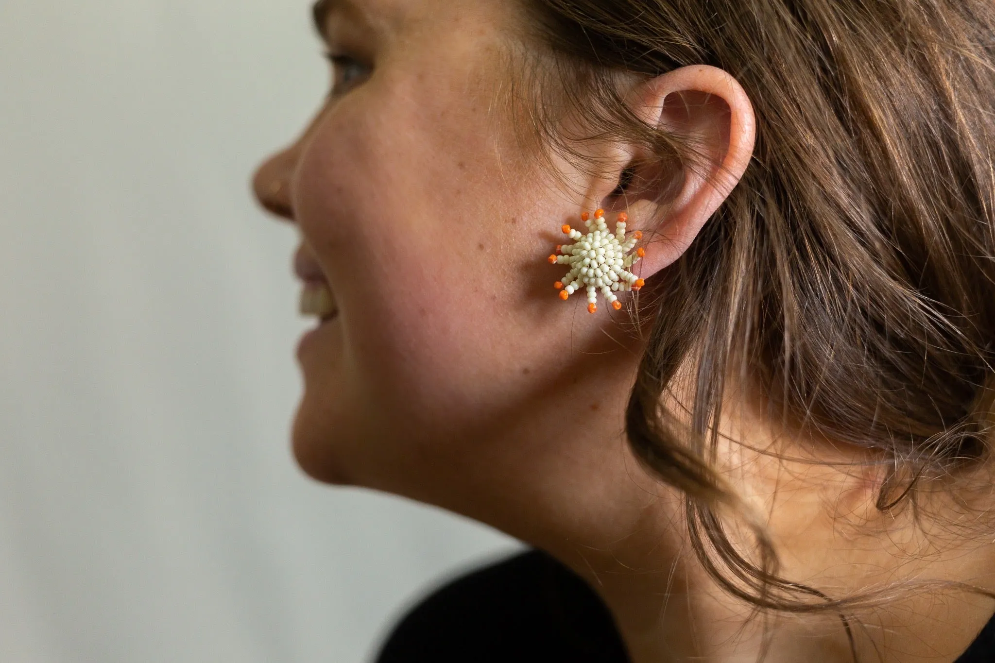 Beaded Sunburst Earring