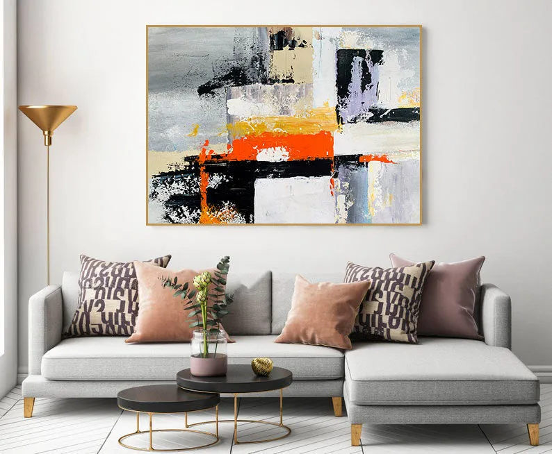 Big Painting for Living Room Oil Knife Painting,Abstract Painting Gp060