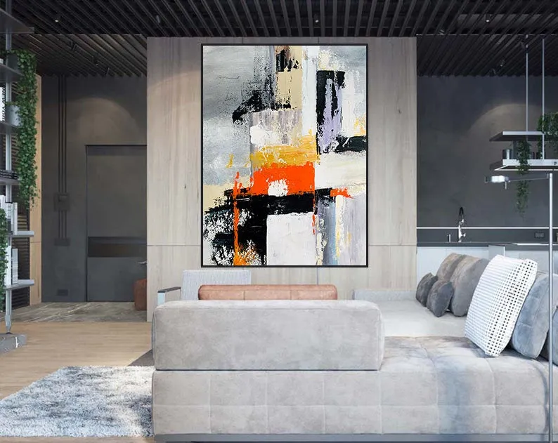 Big Painting for Living Room Oil Knife Painting,Abstract Painting Gp060