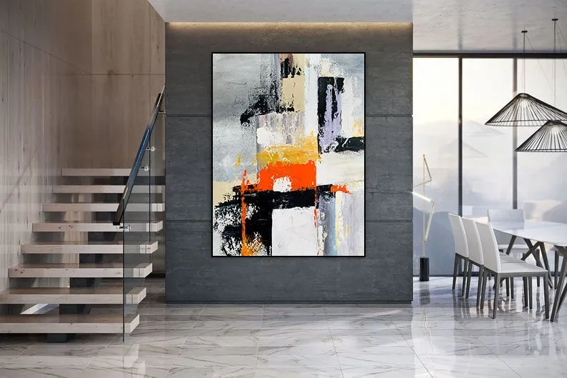 Big Painting for Living Room Oil Knife Painting,Abstract Painting Gp060