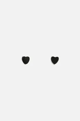 Black Heart Stud Earrings