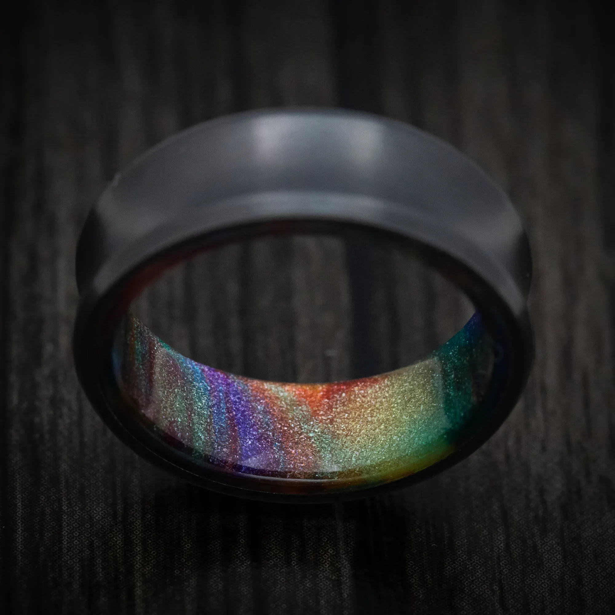 Black Titanium and DiamondCast Sleeve Men's Ring Custom Made