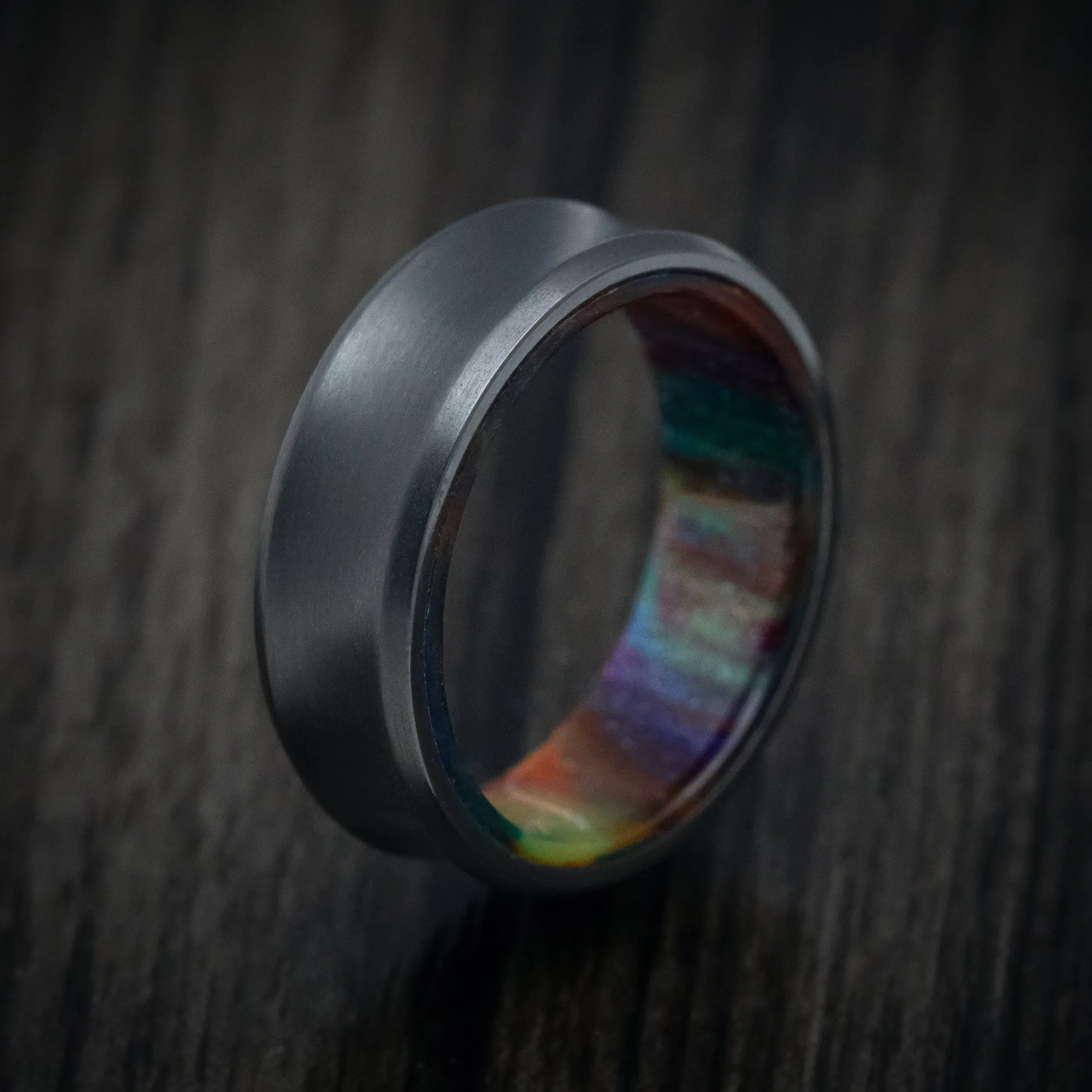 Black Titanium and DiamondCast Sleeve Men's Ring Custom Made