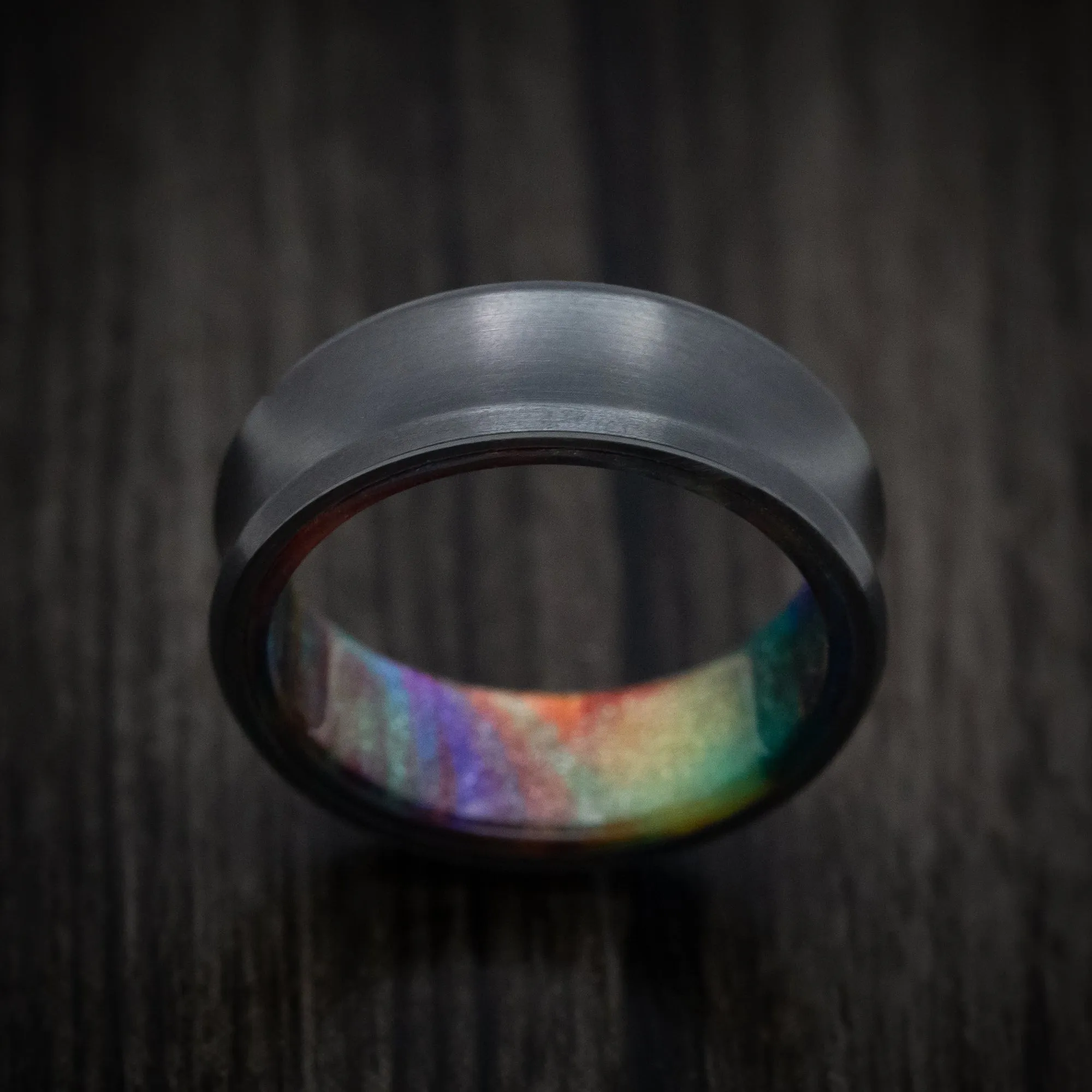 Black Titanium and DiamondCast Sleeve Men's Ring Custom Made