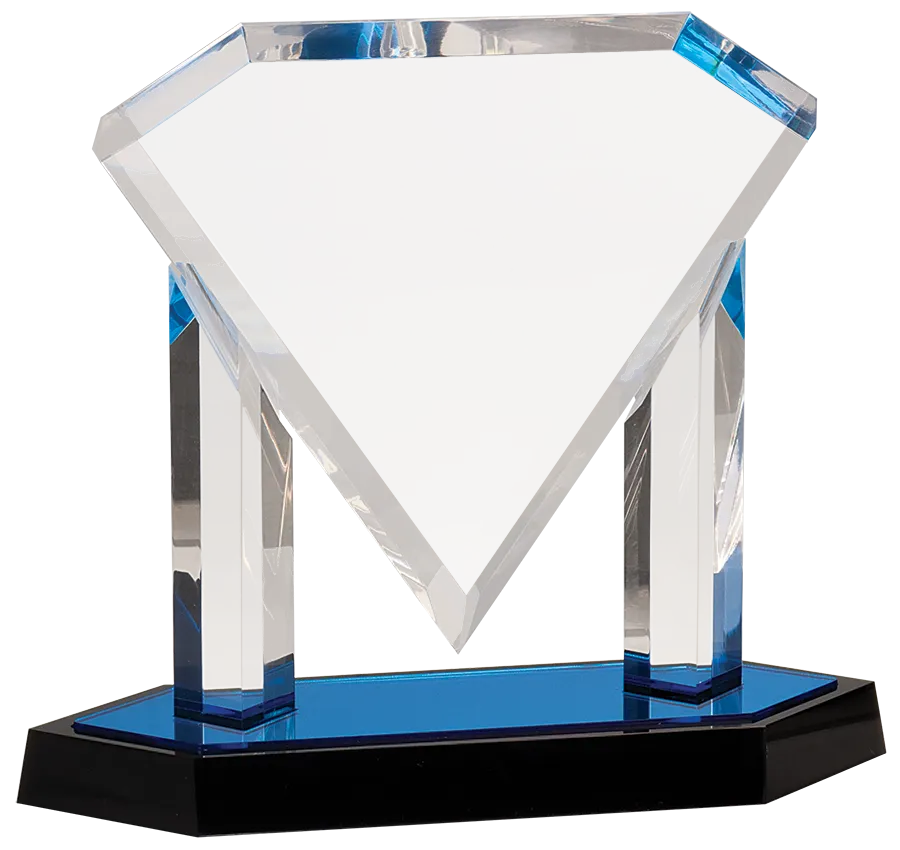 Blue Floating Diamond Acrylic