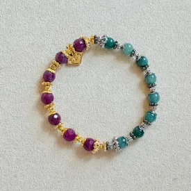 Blue Jade & Ruby Baby Bracelet