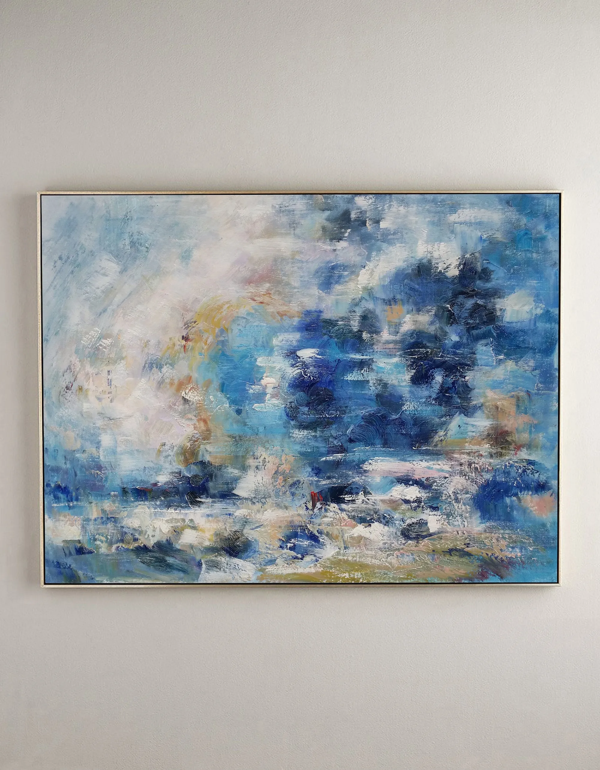 Blue Sea Abstract Painting Cloud Abstract Oil Painting Living Room Art Dp109