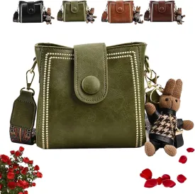 Bootara Bucket Bag, Bootara Women's Vintage Bucket Bag, Fashion Shoulder Crossbody Bags with Cute Bunny Charm