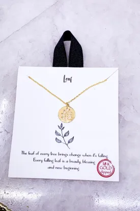 Brushed Leaf Pendant Necklace
