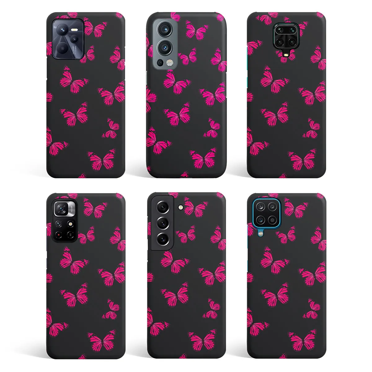 Butterfly Burst Black Phone Cover | Matte Case