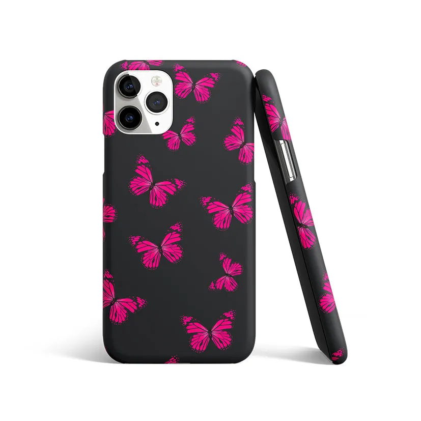 Butterfly Burst Black Phone Cover | Matte Case