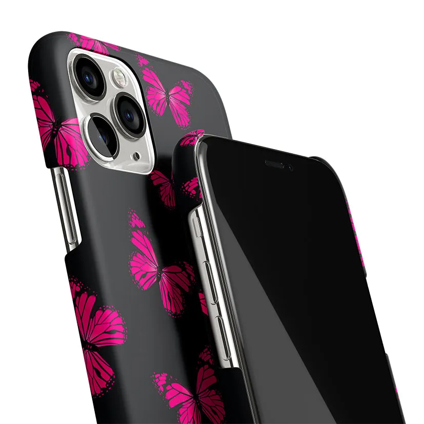 Butterfly Burst Black Phone Cover | Matte Case
