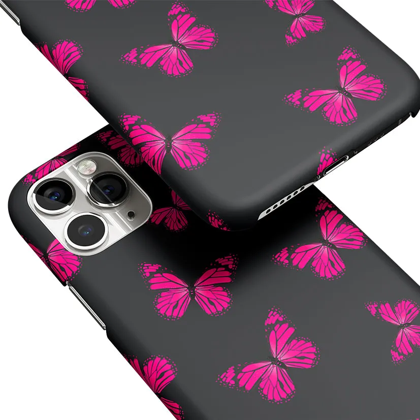 Butterfly Burst Black Phone Cover | Matte Case