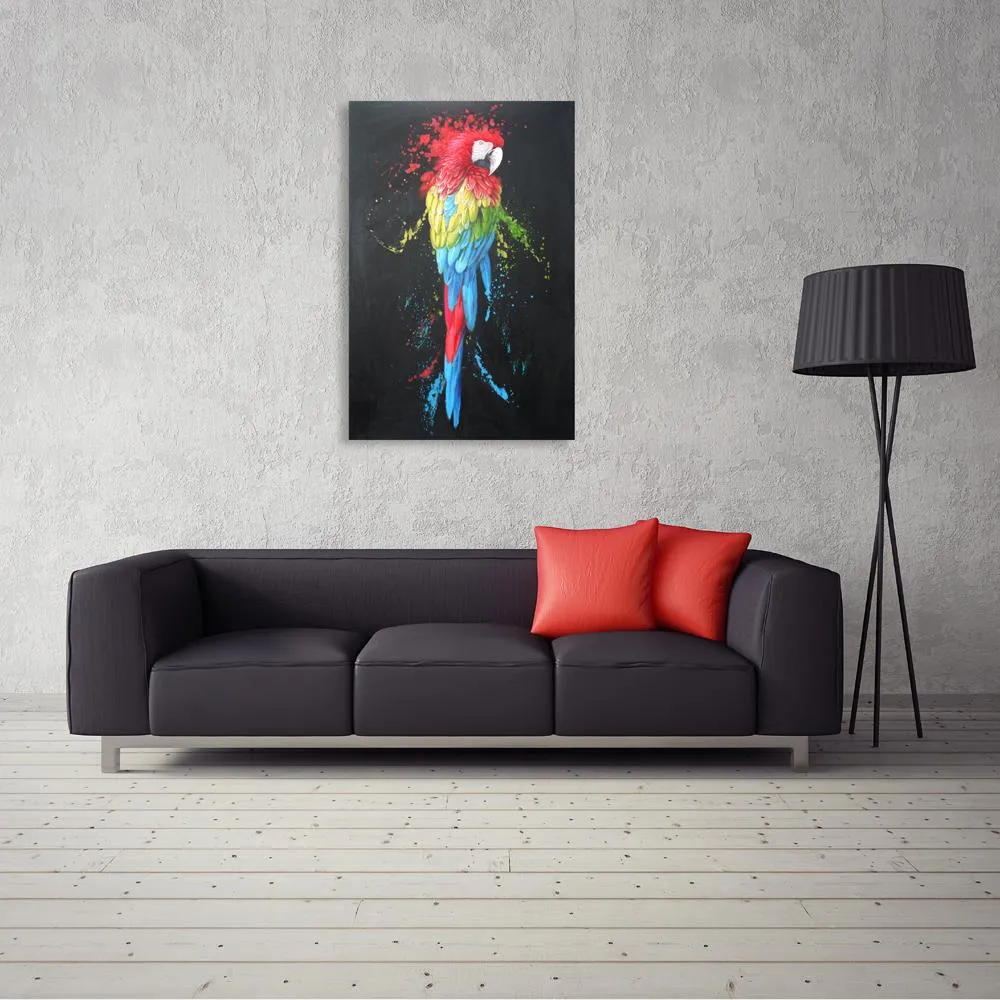 Canvas Print Parrot Splatter  24x36Inch (60x90cm)