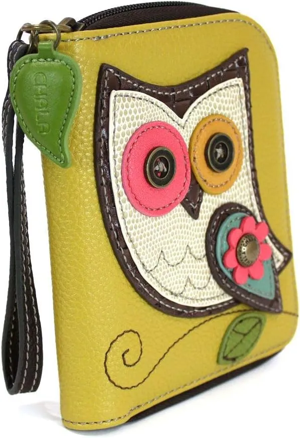 CHALA Zip Around Wallet, Wristlet, 8 Credit Card Slots, Sturdy Pu Leather