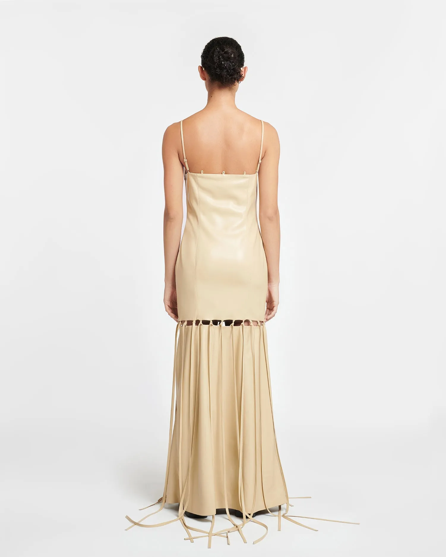 Clary - Okobor™ Alt-Leather Maxi Dress - Almond