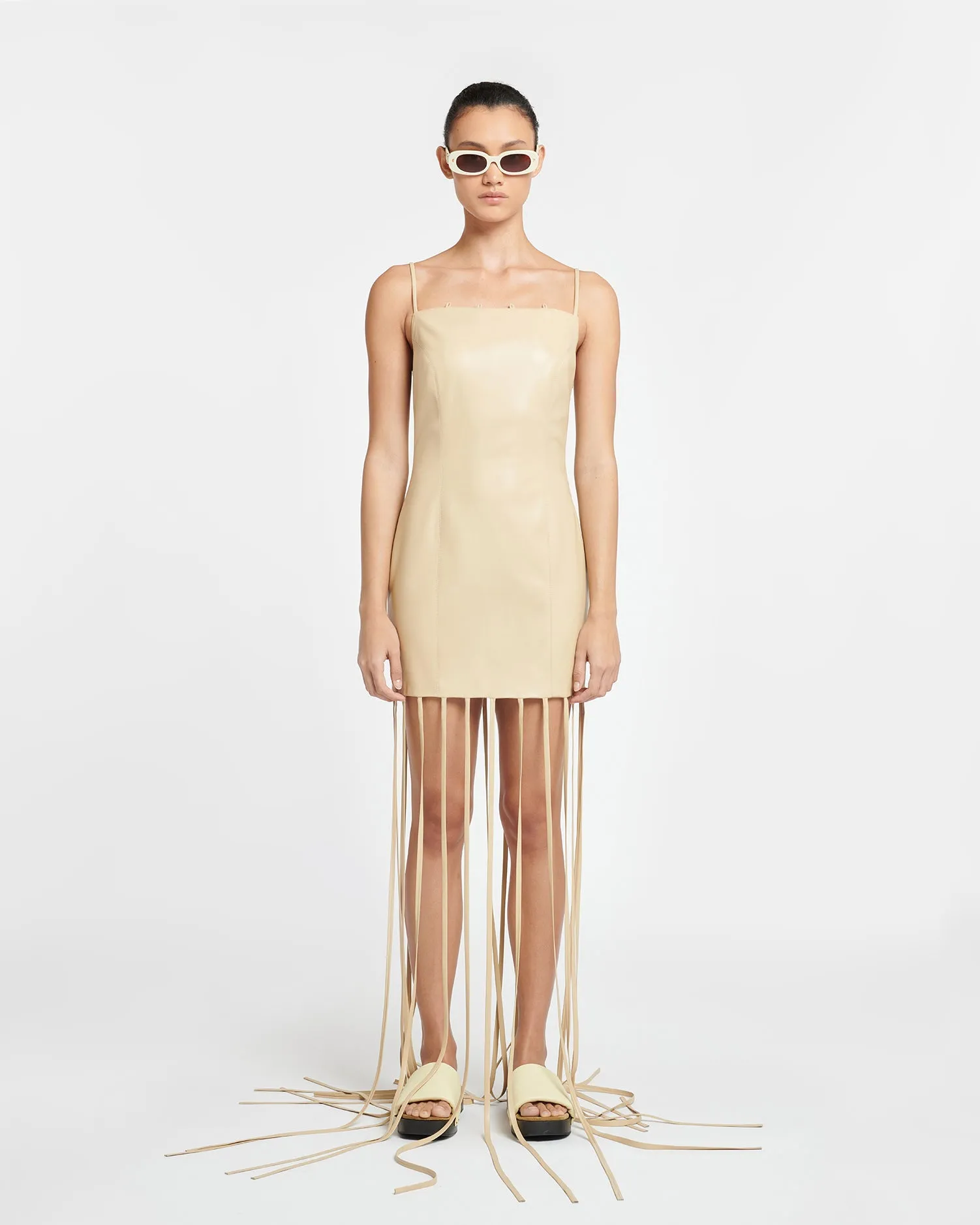 Clary - Okobor™ Alt-Leather Maxi Dress - Almond