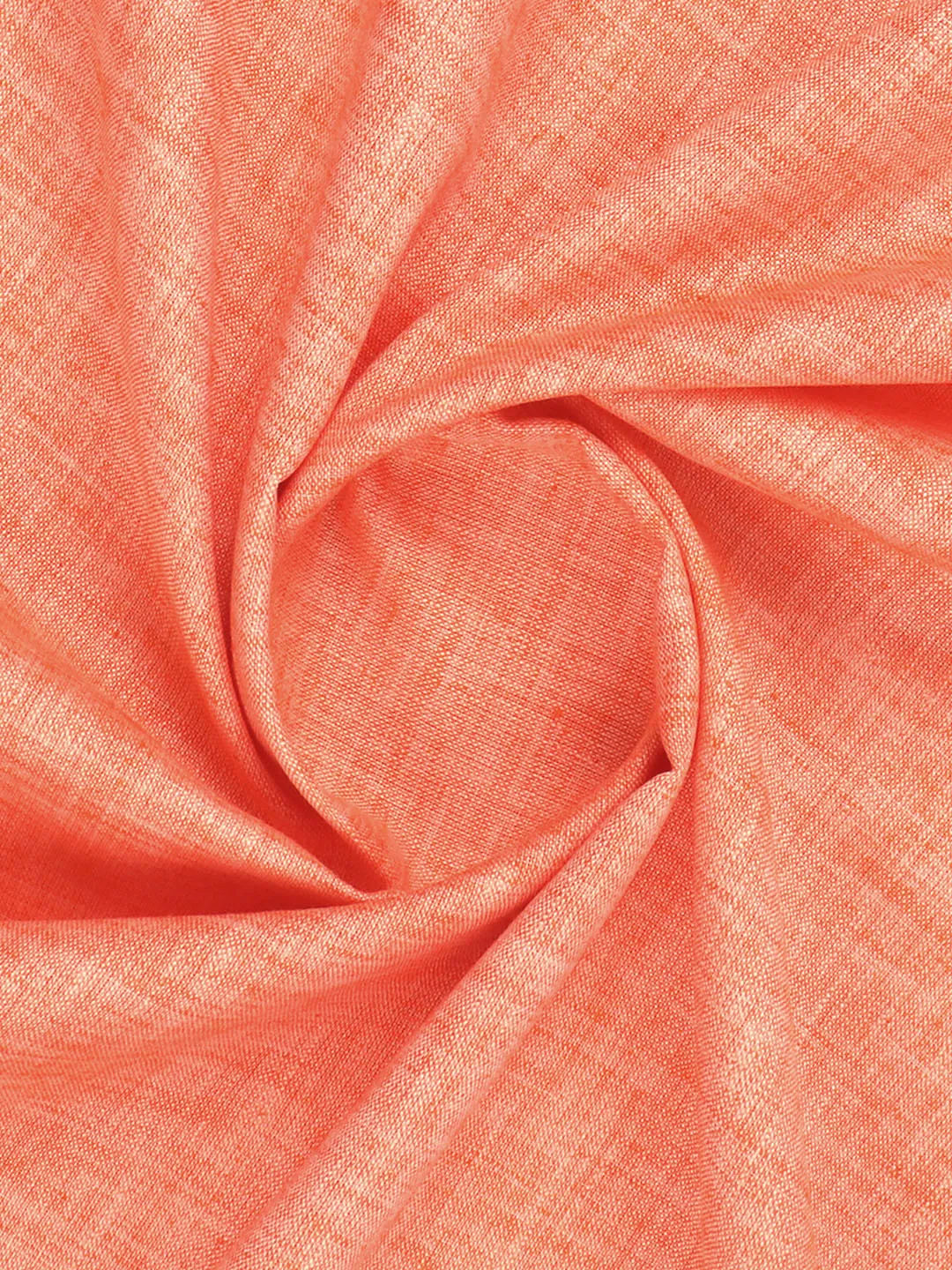 Cotton Blend Lite Orange Colour Kurtha Self Design Fabric Lampus