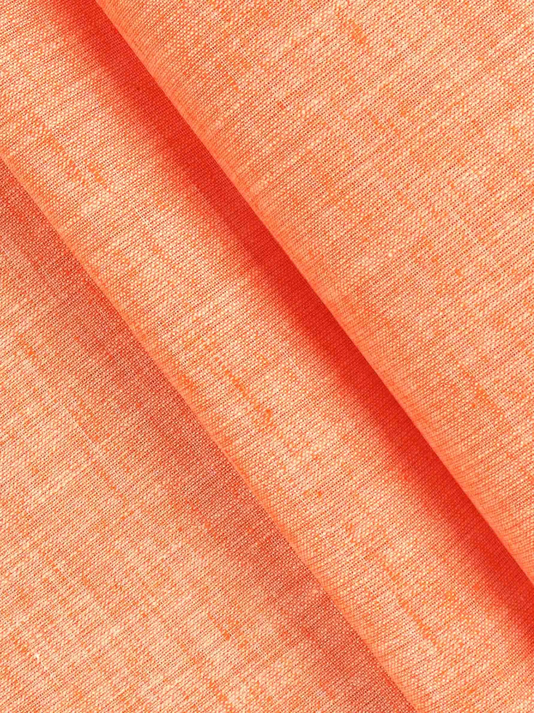 Cotton Blend Lite Orange Colour Kurtha Self Design Fabric Lampus