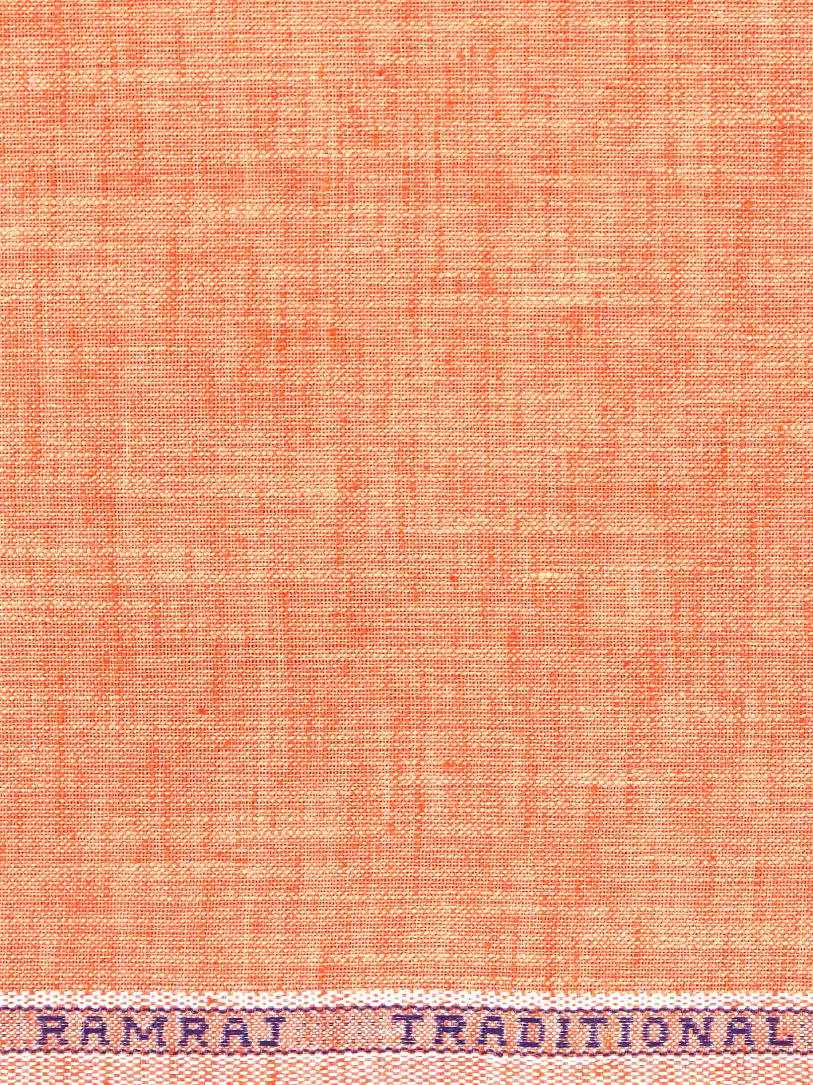 Cotton Blend Lite Orange Colour Kurtha Self Design Fabric Lampus