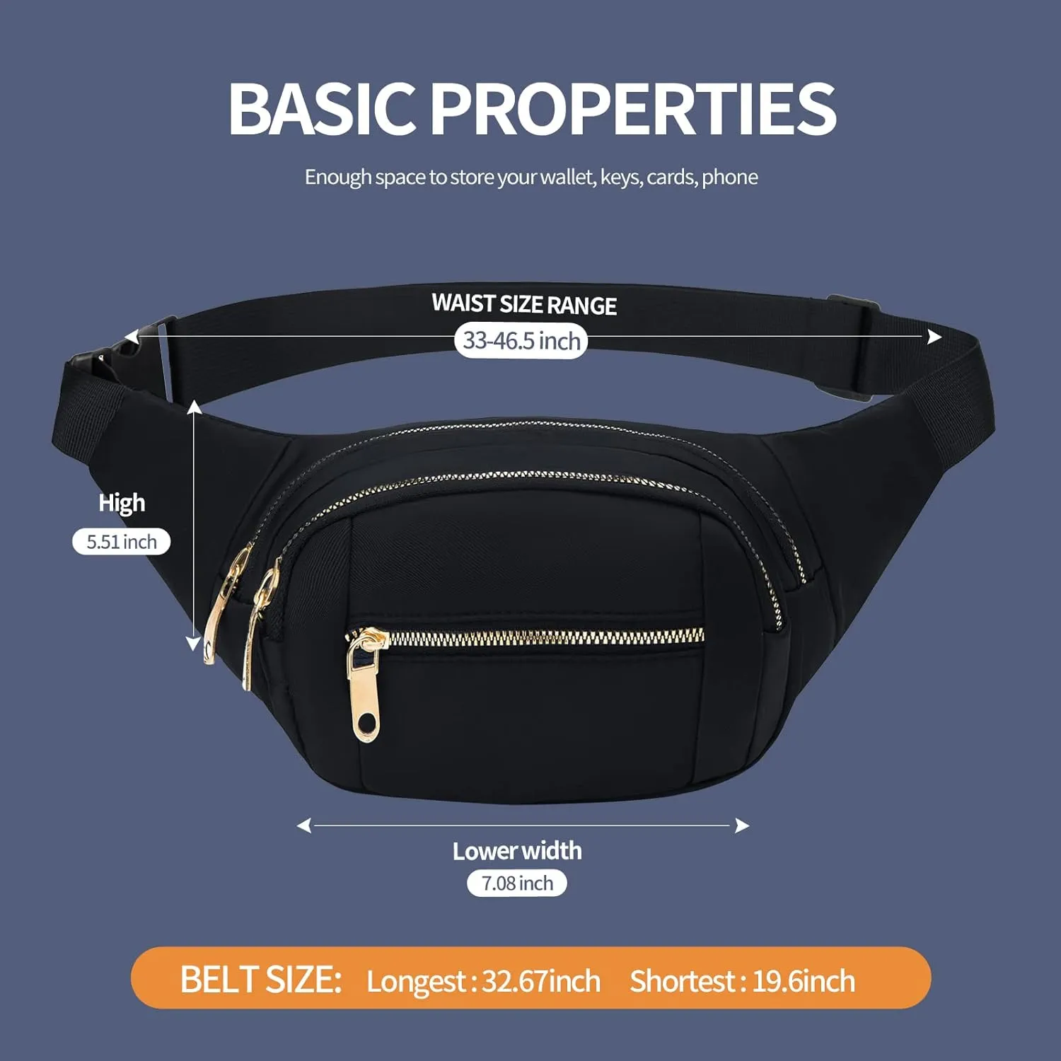 DAITET Crossbody Fanny Pack for Men&Women,Large Waist Bag & Hip Bum Bag with Adjustable Strap for Outdoors Workout Traveling Casual Running Hiking Cycling