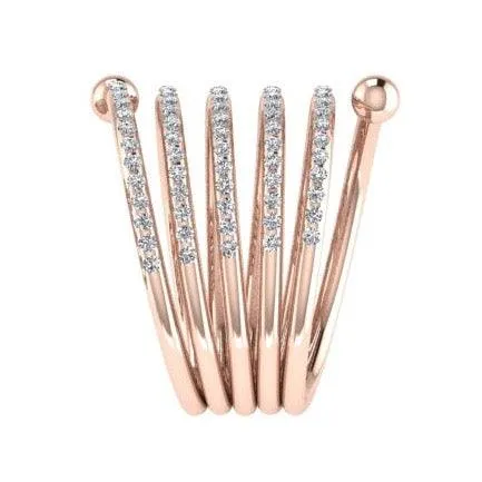 Diamond Spiral Ring 14K Gold