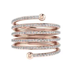 Diamond Spiral Ring 14K Gold
