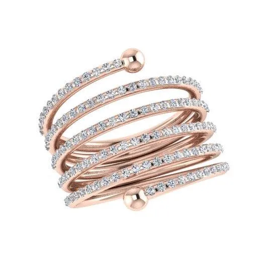 Diamond Spiral Ring 14K Gold