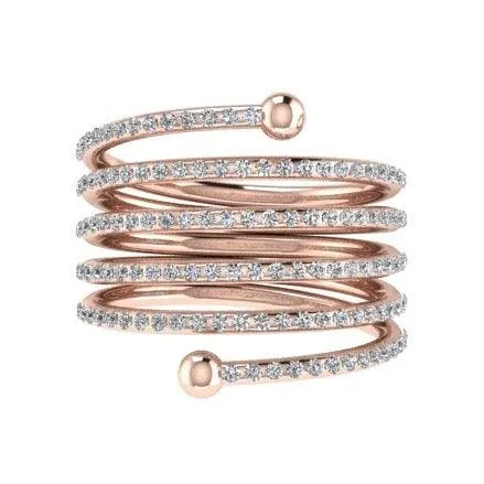 Diamond Spiral Ring 14K Gold