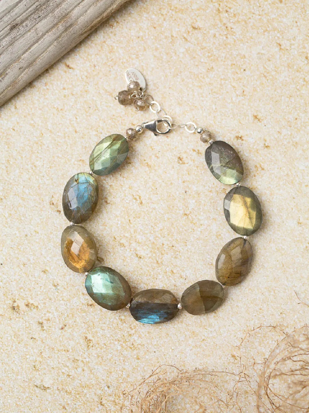 Dunes Facet Cut Labradorite Bracelet by Anne Vaughan