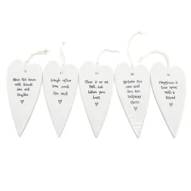 East of India Elegant Ceramic Hearts with Sentiments (4)