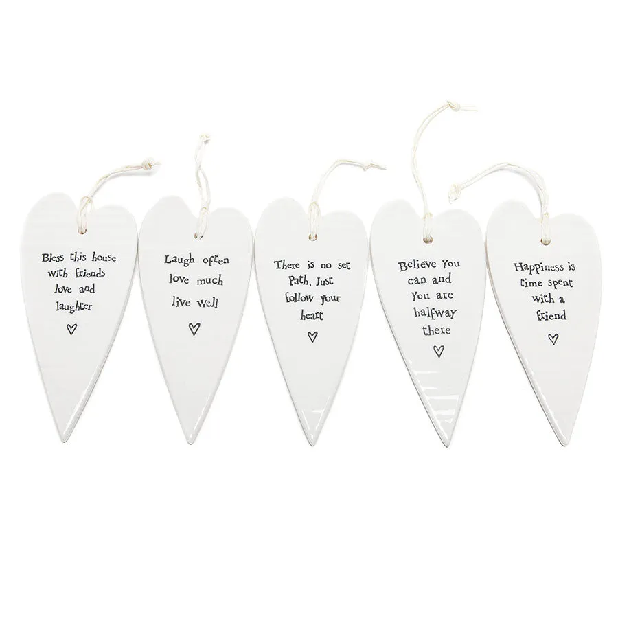 East of India Elegant Ceramic Hearts with Sentiments (4)