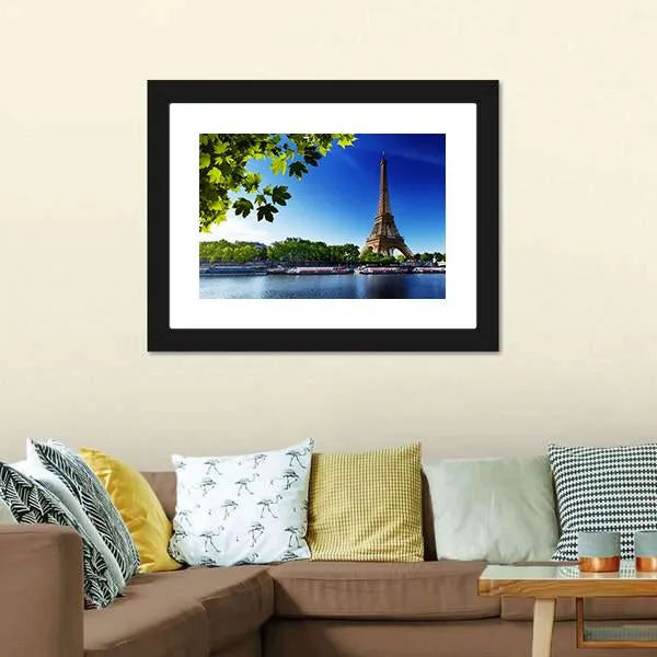 Eiffel Tower In Sunrise Time Canvas Wall Art