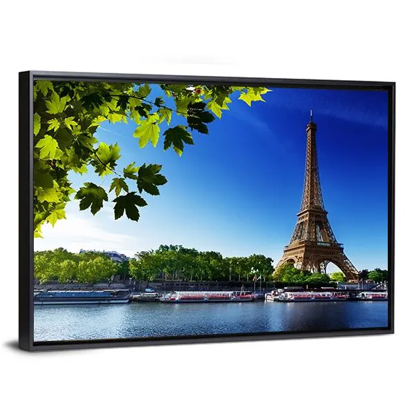 Eiffel Tower In Sunrise Time Canvas Wall Art