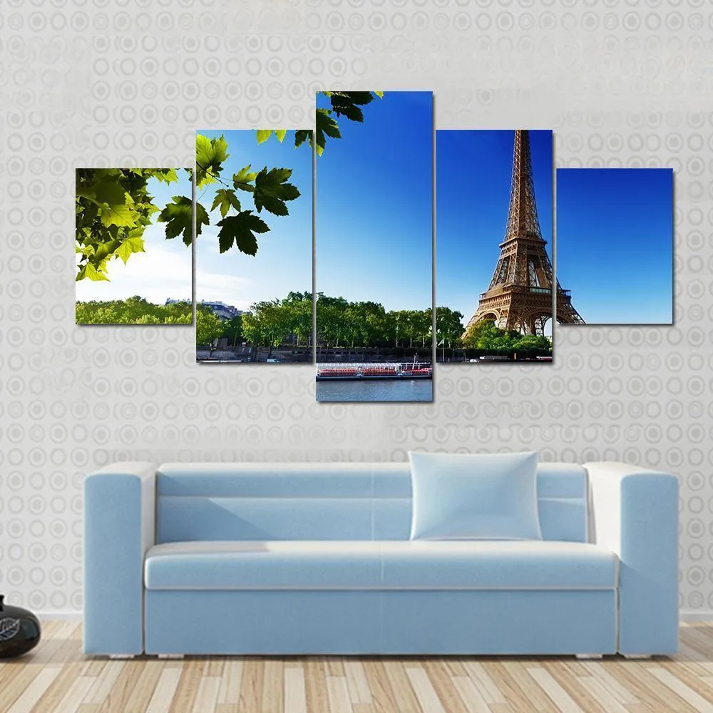 Eiffel Tower In Sunrise Time Canvas Wall Art