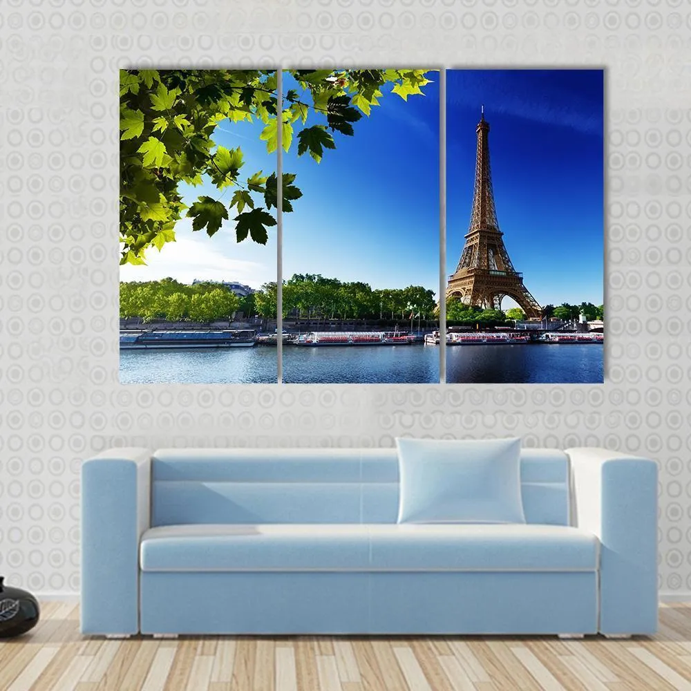 Eiffel Tower In Sunrise Time Canvas Wall Art