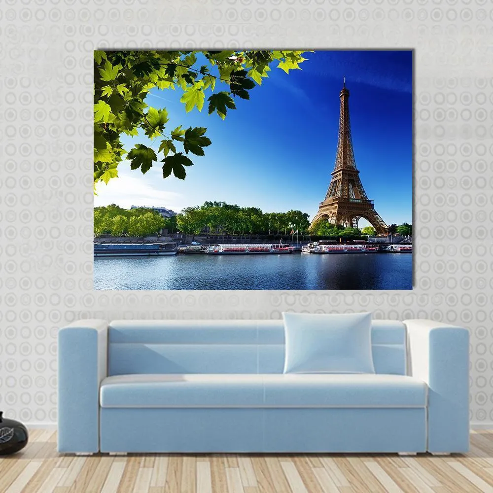 Eiffel Tower In Sunrise Time Canvas Wall Art