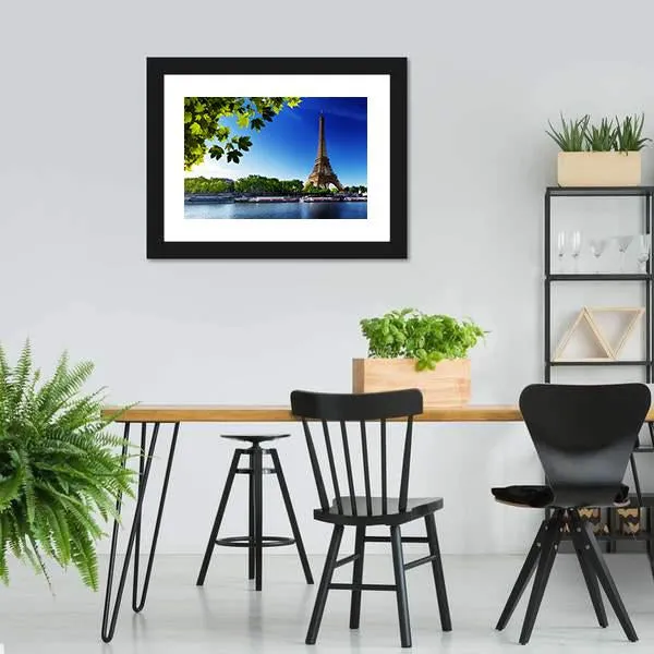 Eiffel Tower In Sunrise Time Canvas Wall Art