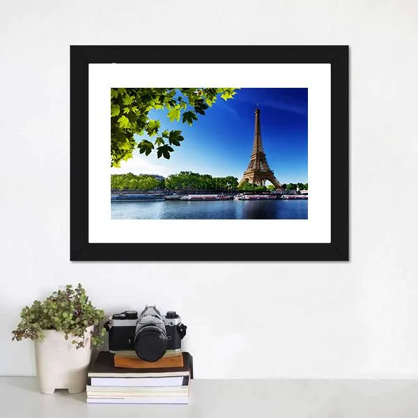 Eiffel Tower In Sunrise Time Canvas Wall Art