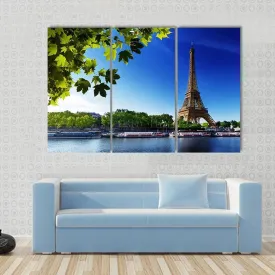 Eiffel Tower In Sunrise Time Canvas Wall Art