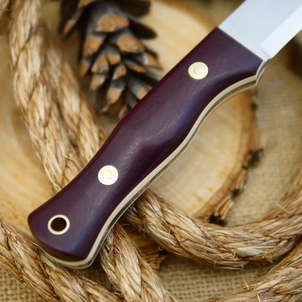 Explorer: Maroon Canvas Micarta and Ivory Paper