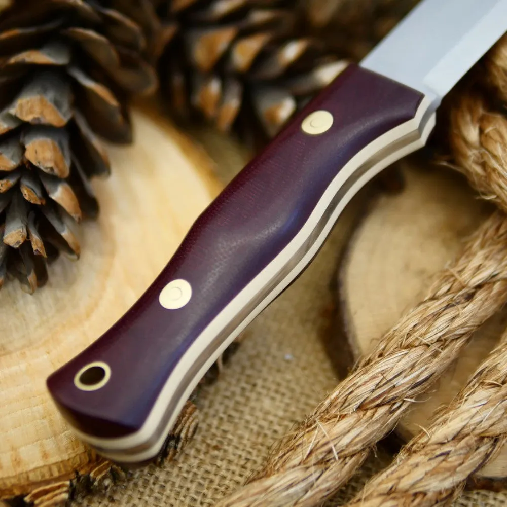 Explorer: Maroon Canvas Micarta and Ivory Paper