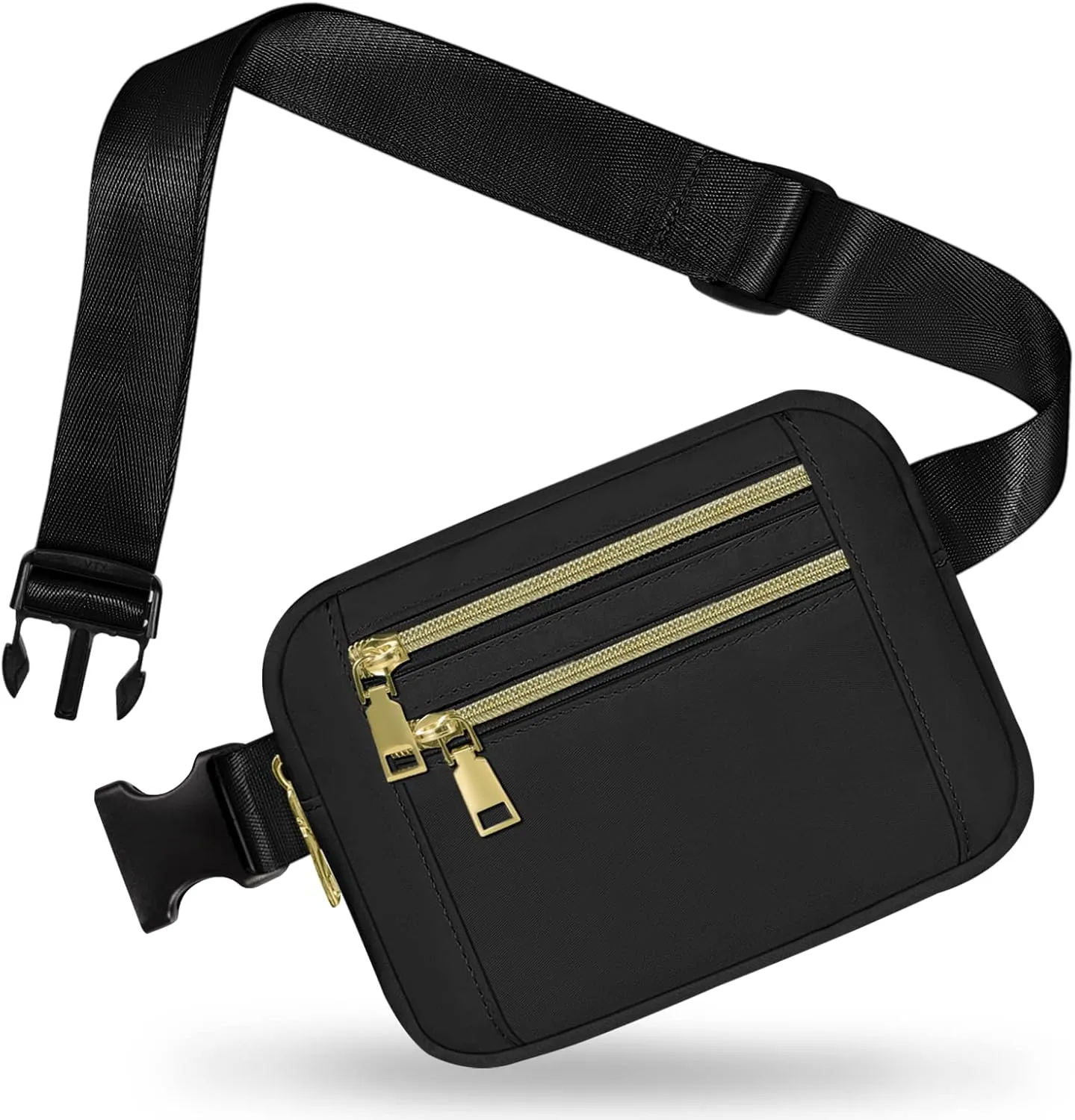 Fanny Pack for Women Men, Capolo Mini Belt Bag Crossbody Waist Bags with Adjustable Strap Fashion Waist Pack Waterproof for Travel Workout Running Cycling Hiking, Black