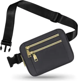 Fanny Pack for Women Men, Capolo Mini Belt Bag Crossbody Waist Bags with Adjustable Strap Fashion Waist Pack Waterproof for Travel Workout Running Cycling Hiking, Dark Grey
