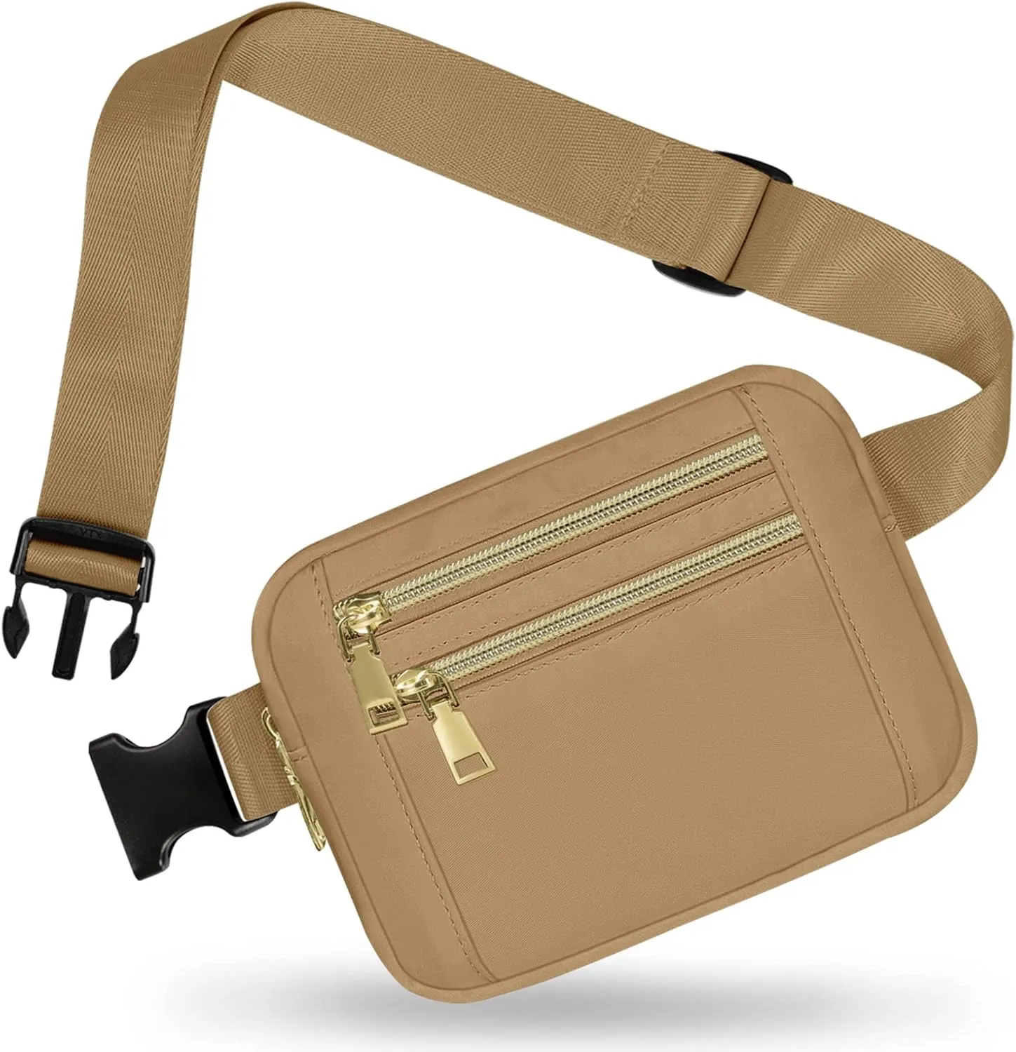 Fanny Pack for Women Men, Capolo Mini Belt Bag Crossbody Waist Bags with Adjustable Strap Fashion Waist Pack Waterproof for Travel Workout Running Cycling Hiking, Khaki