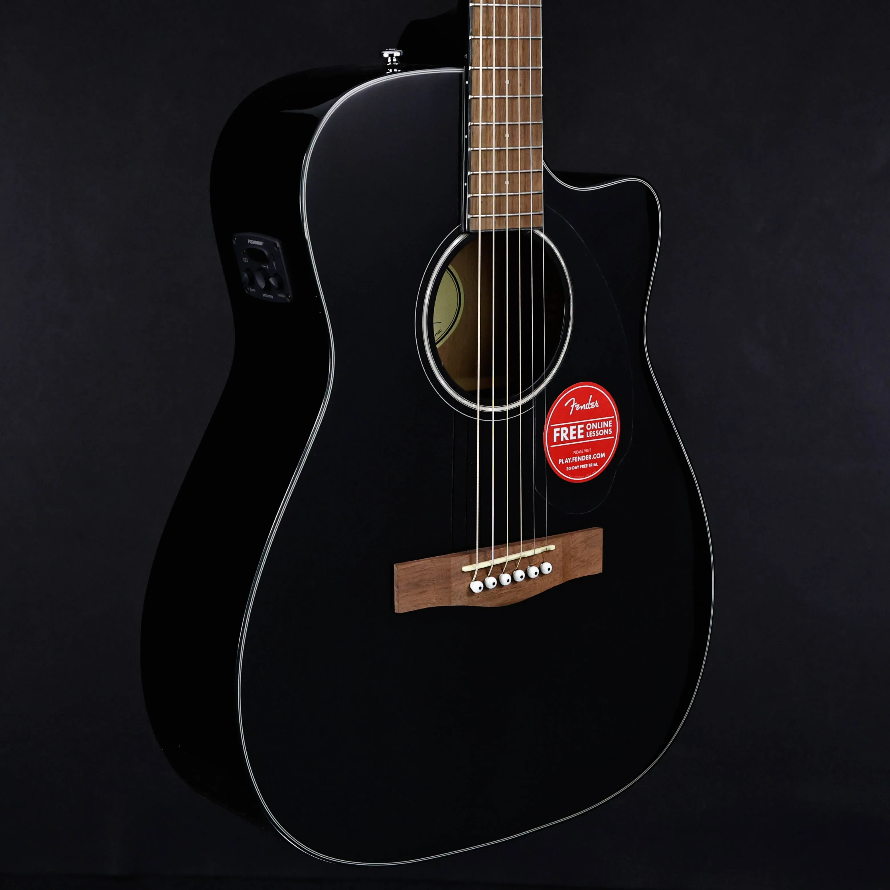 Fender CC-60SCE Concert, Walnut Fb, Black 4lbs 2.8oz