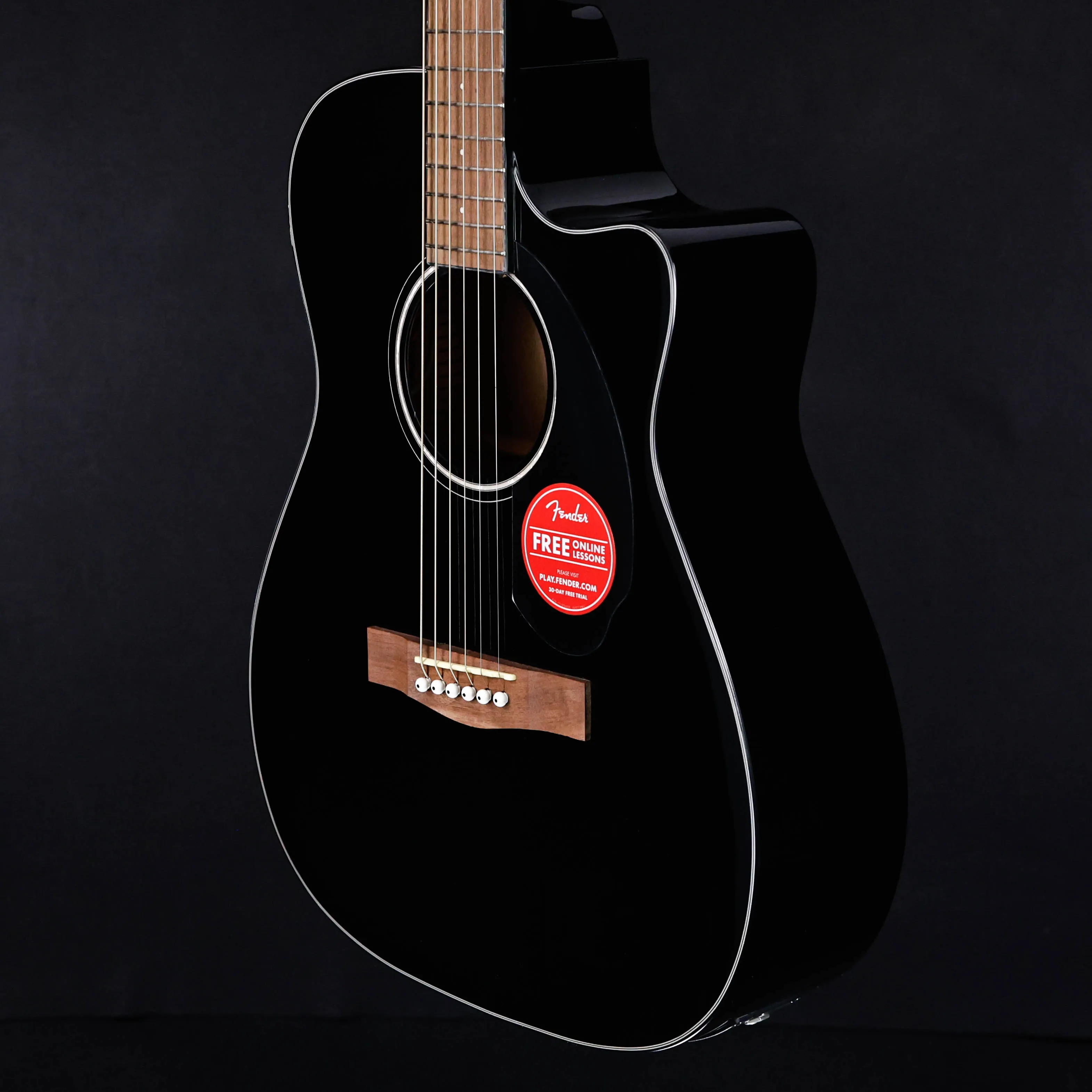 Fender CC-60SCE Concert, Walnut Fb, Black 4lbs 2.8oz