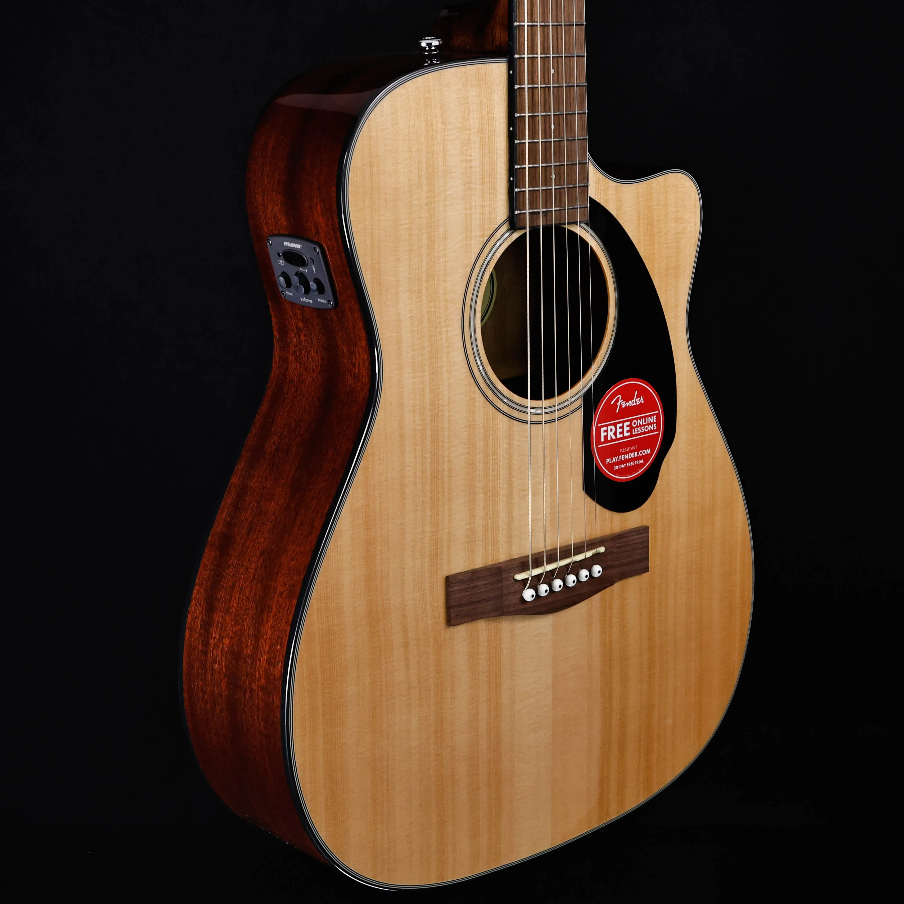 Fender CC-60SCE Concert, Walnut Fb, Natural 4lbs 2.7oz