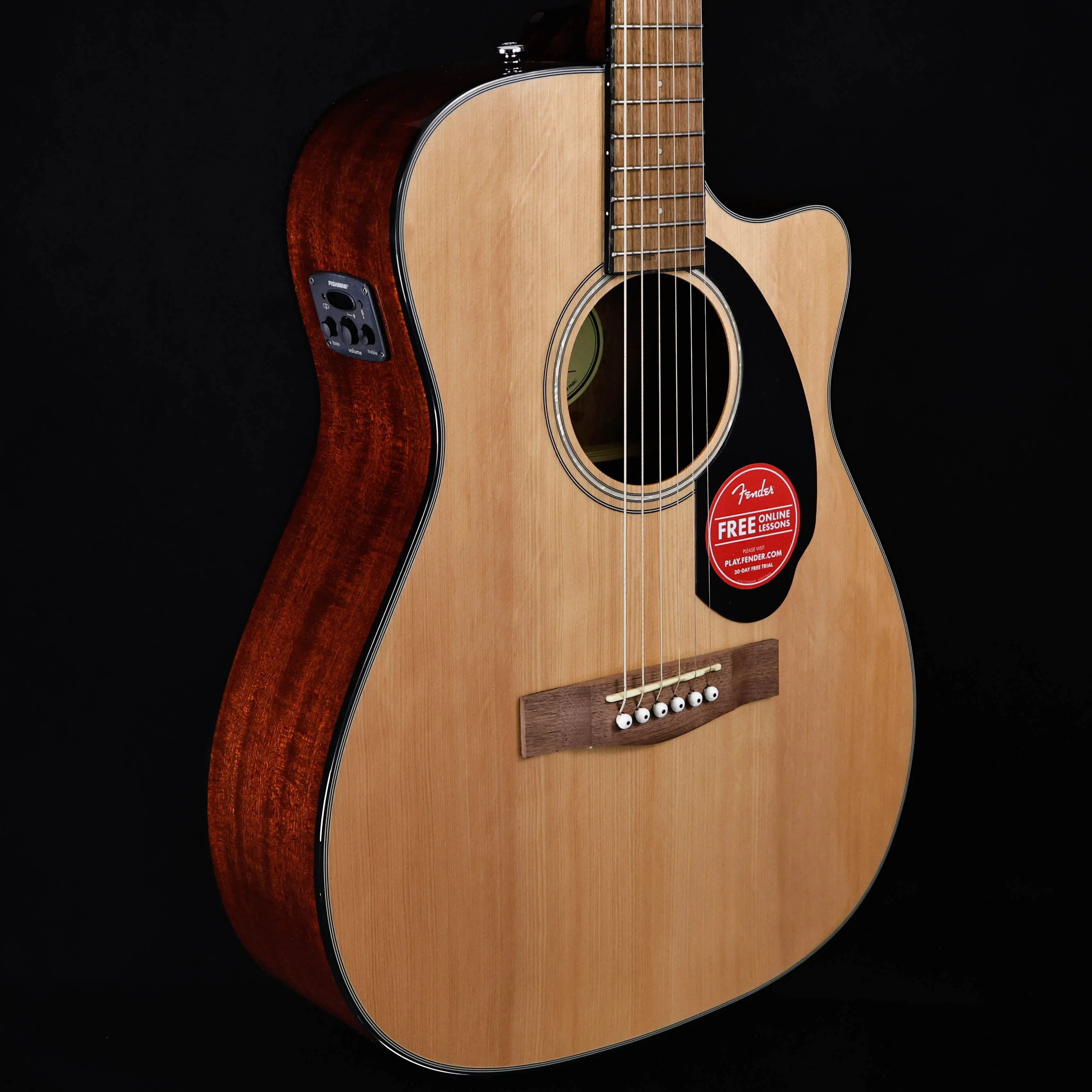 Fender CC-60SCE Concert, Walnut Fb, Natural 4lbs 4.8oz