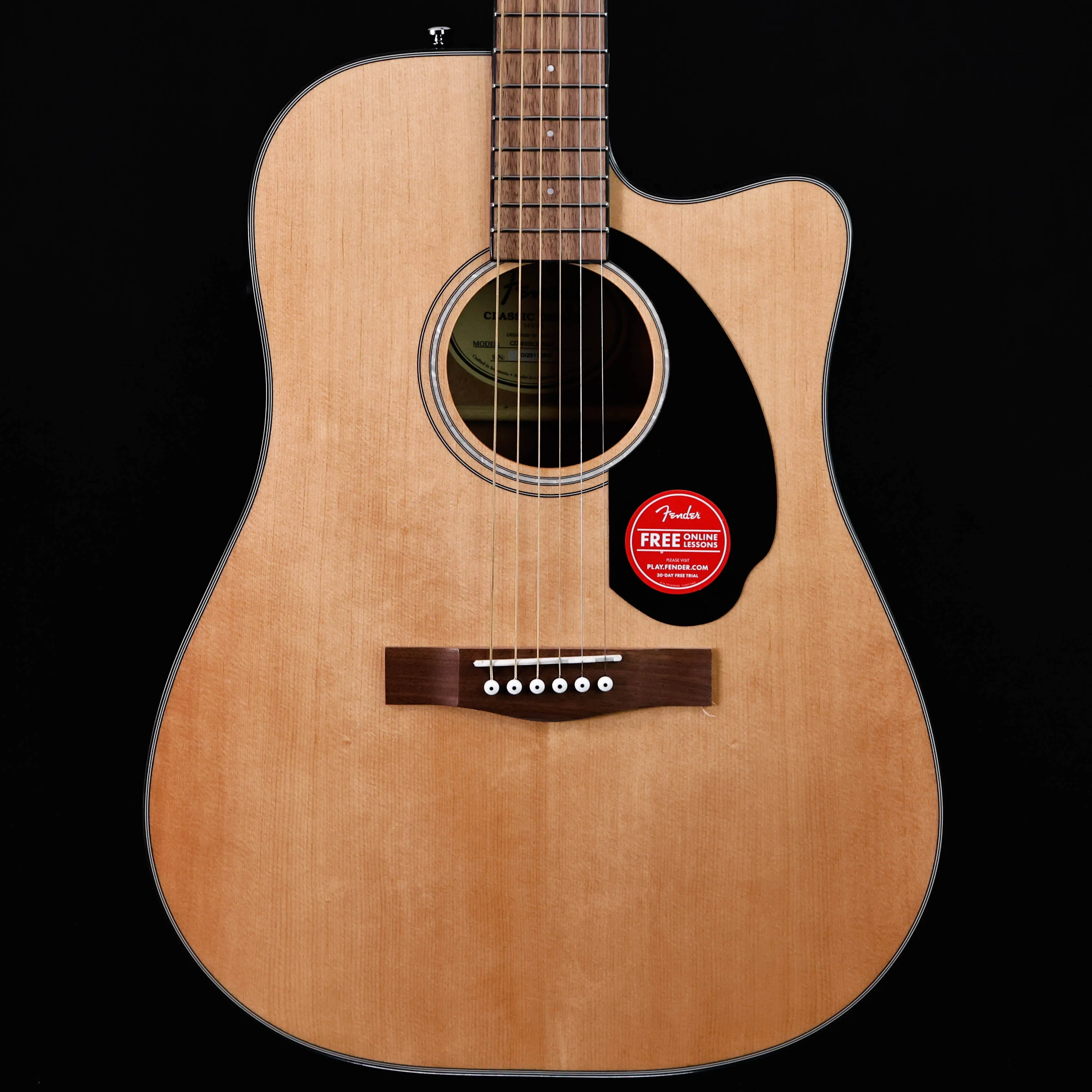 Fender CD-60SCE Dreadnought, Walnut Fb, Natural  4lbs 9.9oz